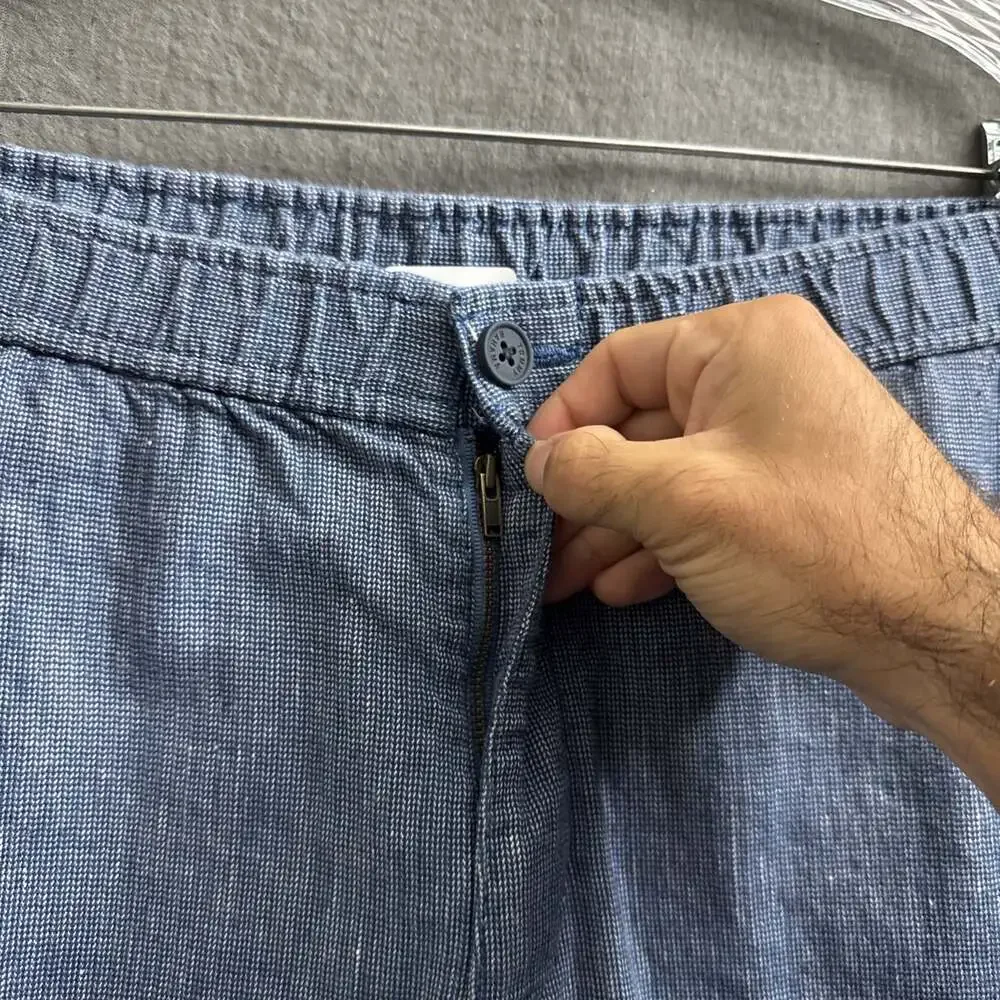 Tommy Bahama Men's Size Large x 6 Blue Linen Blend Chino Shorts